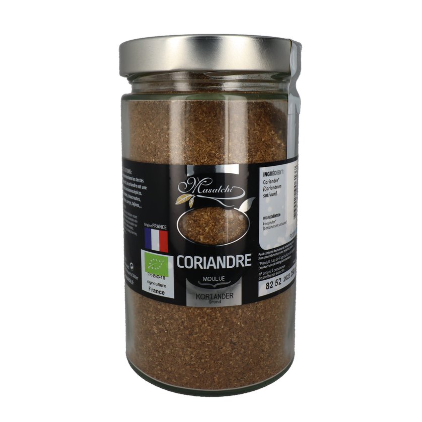 Coriandre bio* FRANCE - Moulu(e) - Pot verre 720 ml 250 g épice bio