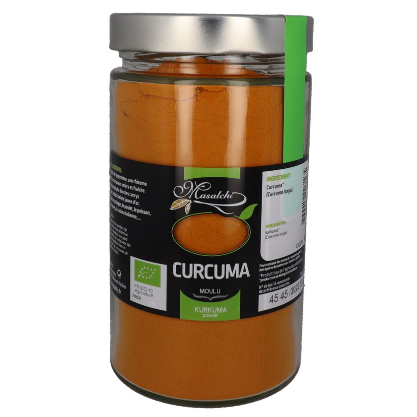 Curcuma bio* INDE - Moulu(e) - Pot verre 720 ml 330 g épice bio