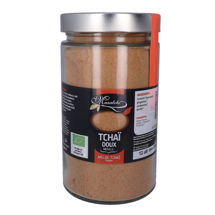 Tchaï doux bio* - Moulu(e) - Pot verre 720 ml 270 g épice bio