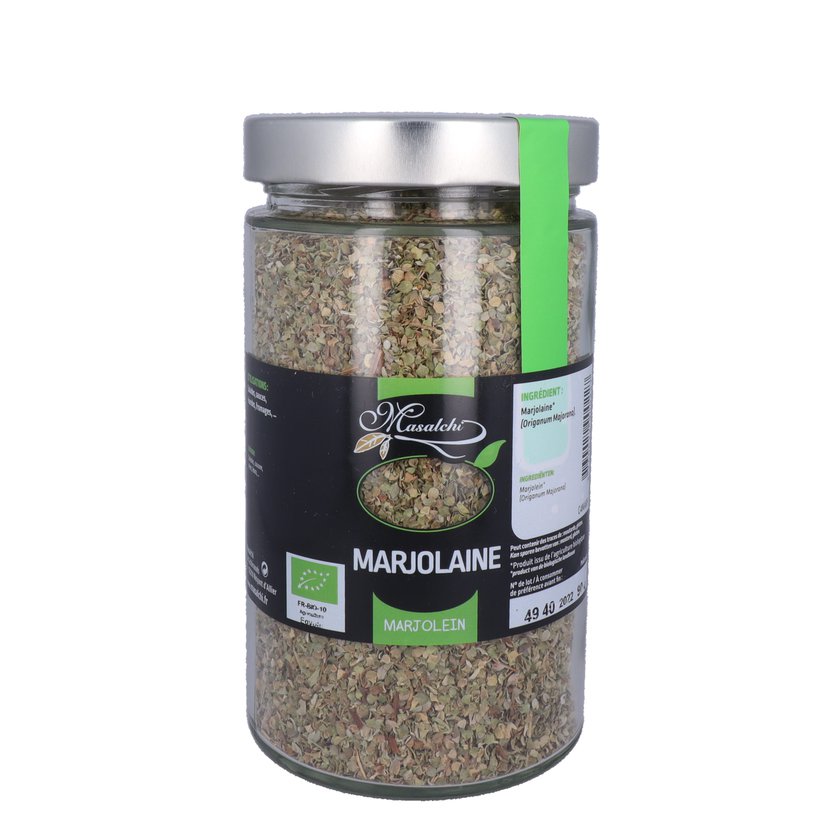 Marjolaine bio* - Flocon - Pot verre 720 ml 90 g épice bio