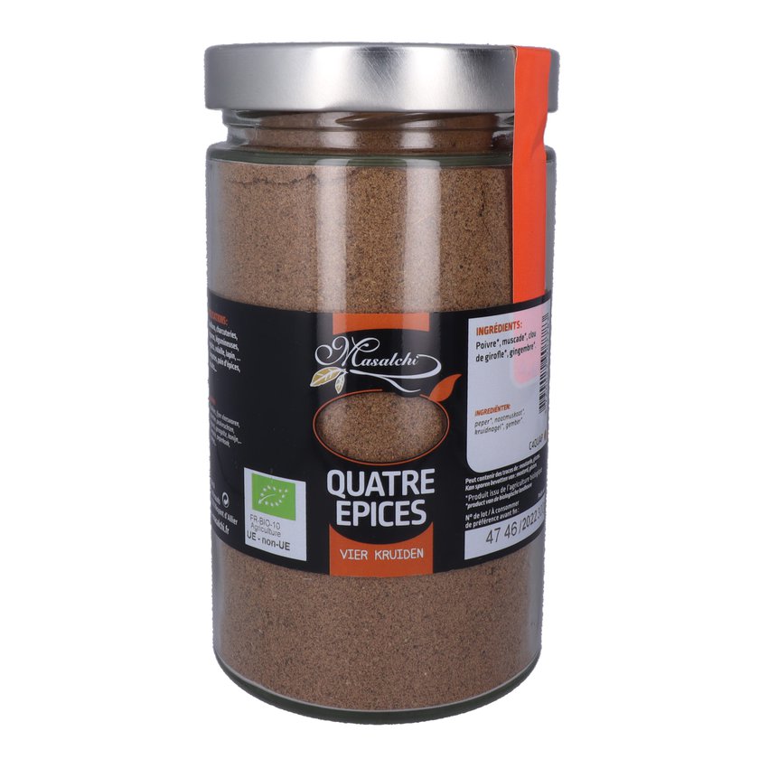 Curry Quatre épices bio* - Moulu(e) - Pot verre 720 ml 300 g épice bio