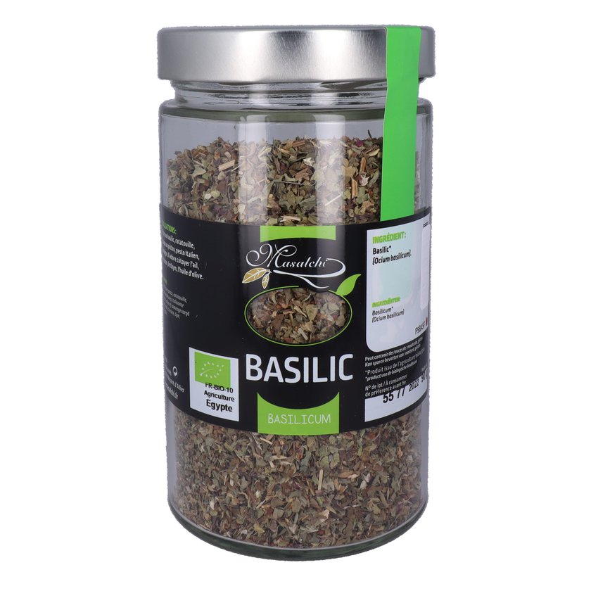 Basilic bio*  - Flocon - Pot verre 720 ml 130 g épice bio