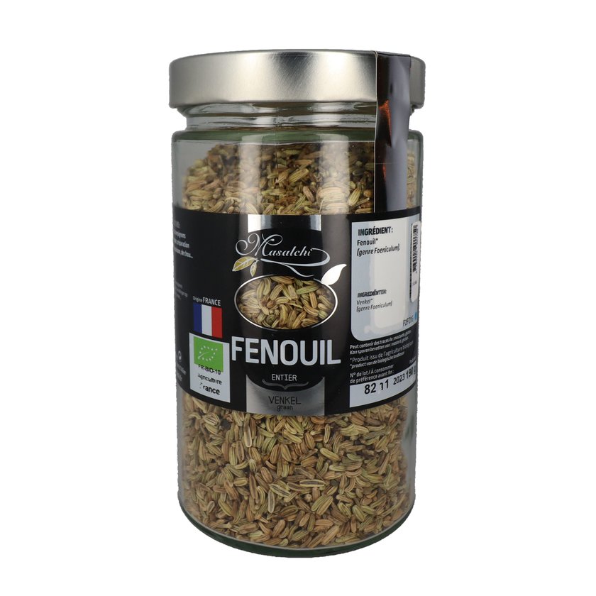 Fenouil bio* FRANCE - Entier(e) - Pot verre 720 ml 190 g épice bio