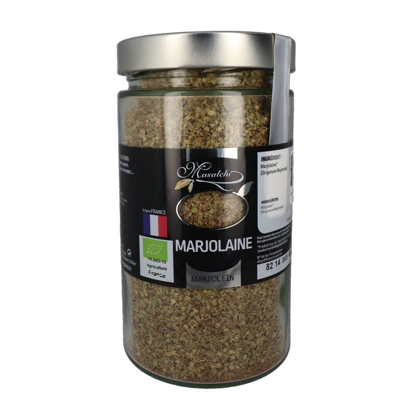 Marjolaine bio* FRANCE  - Flocon - Pot verre 720 ml 40 g épice bio